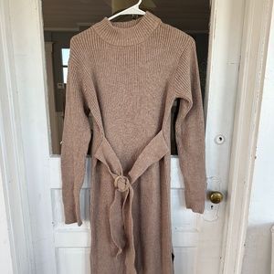 Moon River Belted Sweater Dress